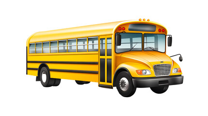 Obraz na płótnie Canvas Yellow classic school bus isolated on transparent background. Png file 