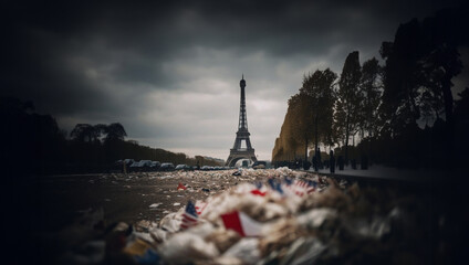 garbage on the streets of Paris after sports competitions and concerts.