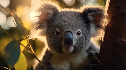 Fototapeta premium A cute koala in sunny day