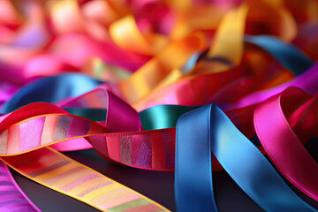 A ribbon adorned with the colors - obrazy, fototapety, plakaty