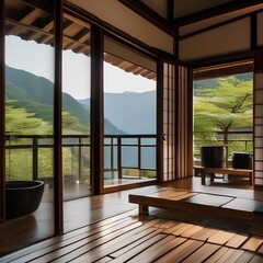 A Japanese onsen retreat nestled in a serene mountainside1