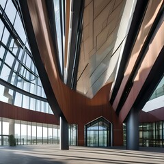 A contemporary convention center with a striking, angular facade1
