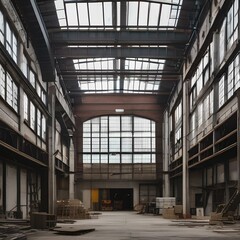 Fototapeta premium An abandoned industrial warehouse reclaimed as an art gallery space2