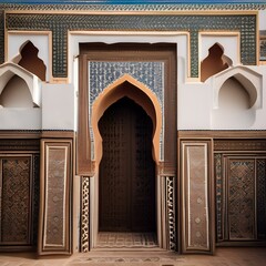 A traditional Moroccan kasbah with ornate geometric patterns3