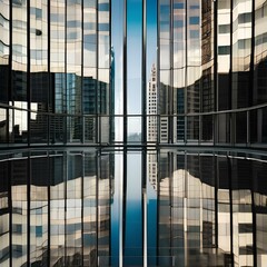 A modern skyscraper piercing the skyline with reflective glass windows2