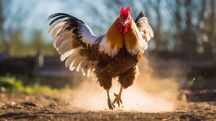 A cute chicken in sunny day
