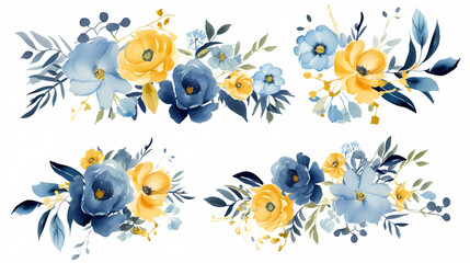 Floral frame with watercolor flowers, decorative flower background pattern, watercolor floral border background