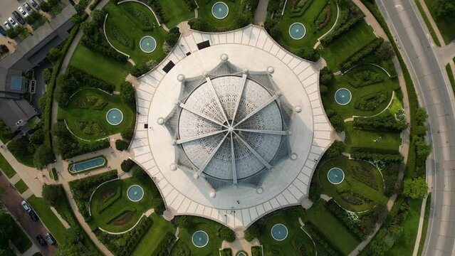 Bahai temple aerial view video