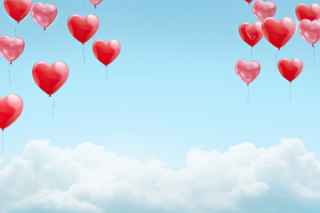 valentines day copy space in sky