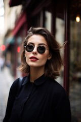 Portrait of a beautiful young woman in sunglasses