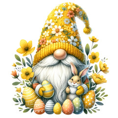 Cute Gnome Easter Day Clipart Illustration