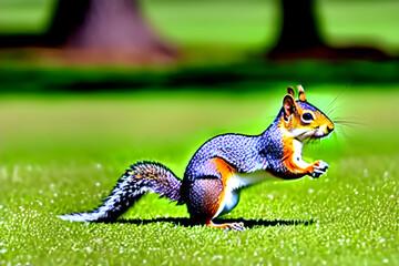 Squirrel zooming in.Generative AI