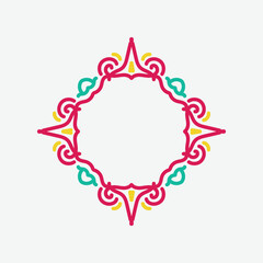 Elegant frame with hand drawn flowers and leaves, design template in line style. Vector background for wedding invitations, greeting cards, social media stories, label, corporate identity