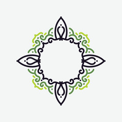 Elegant frame with hand drawn flowers and leaves, design template in line style. Vector background for wedding invitations, greeting cards, social media stories, label, corporate identity