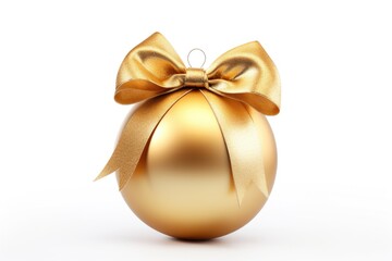 golden christmas ball on white background
