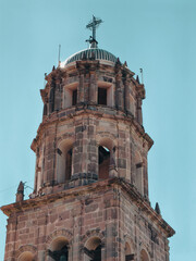 Tower of church of Queretaro City. Emblematic church in the center of the city of Querétaro