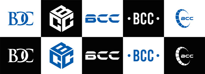 BCC logo. B C C design. White BCC letter. BCC, B C C letter logo design. Initial letter BCC letter logo set, linked circle uppercase monogram logo. B C C letter logo vector design.