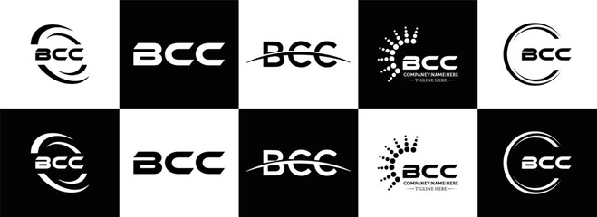 BCC logo. B C C design. White BCC letter. BCC, B C C letter logo design. Initial letter BCC letter logo set, linked circle uppercase monogram logo. B C C letter logo vector design.