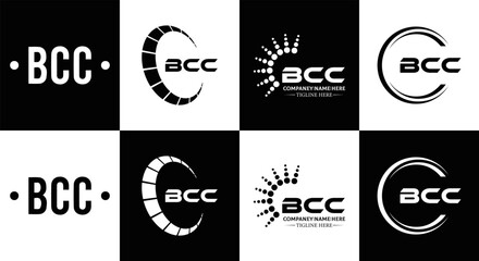 BCC logo. B C C design. White BCC letter. BCC, B C C letter logo design. Initial letter BCC letter logo set, linked circle uppercase monogram logo. B C C letter logo vector design.