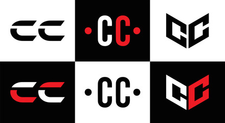 CC logo. C C design. White CC letter. CC, C C letter logo design. Initial letter CC letter logo set, linked circle uppercase monogram logo. C C letter logo vector design. - obrazy, fototapety, plakaty