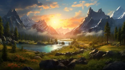 Keuken foto achterwand Grijs Fantasy Landscape Game Art