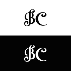 BC logo. B C design. White BC letter. BC, B C letter logo design. Initial letter BC letter logo set, linked circle uppercase monogram logo. B C letter logo vector design.