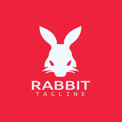 Rabbit viking logo design icon symbol vector template.