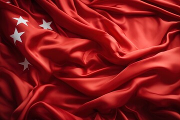 Obraz premium Red flag with five white stars