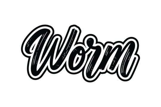 worm word typography and text effect