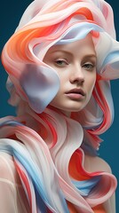 Obraz premium Portrait of a woman wearing a colorful headdress