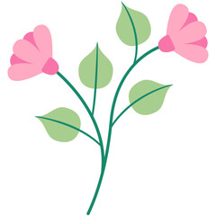 Floral vector illustration. Colorful flat vector illustration with floral theme.