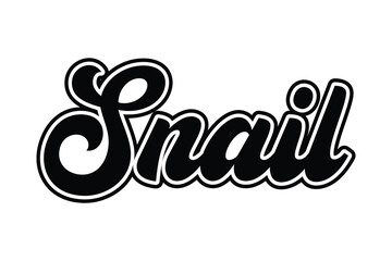 Fototapeta premium snail word typography and text effect