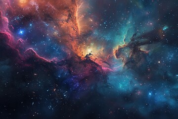Fantastic space background for your artistic touch - obrazy, fototapety, plakaty