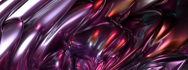 Fototapeta premium Metal Curtain Contemporary Bezier Curve Reflection Elegant Modern 3D Rendering Abstract Background