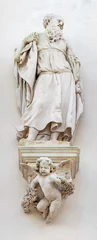 Fotobehang Vicenza - The statue of St. Matthew the Apostle on the facade of church Santuario Santa Maria di Monte Berico in the evening light by Orazio Marinali (1688 - ca 1707). © Renáta Sedmáková
