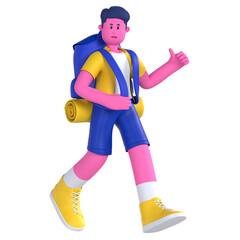 Fototapeta premium Backpacker Boy Travel Holiday Vacation