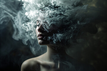 Portrait of a Women With Smoke