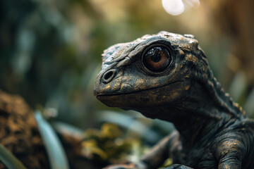 Fototapeta premium Close Up of a Lizard Creature, Lizard in Nature