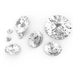Realistic Diamonds 3D Model - High-Quality PNG for Luxury Jewelry Design