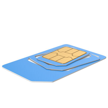 Realistic SIM Card Adapter Set 3D Model - High-Resolution PNG for Telecommunication Design