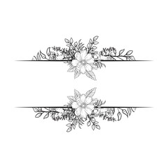 Set botanic blossom floral elements Decorative for Invitation Floral Flower Foliage Arrangement Wreath