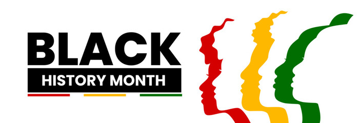 Black history month banner. African-American history. Annual celebration of black history month. Vector illustration