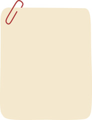 Paperclip Paper Note with No Writing Lines