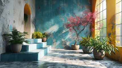 Abstract Minimal Scene 3D Podium Leaves, Wallpaper Pictures, Background Hd