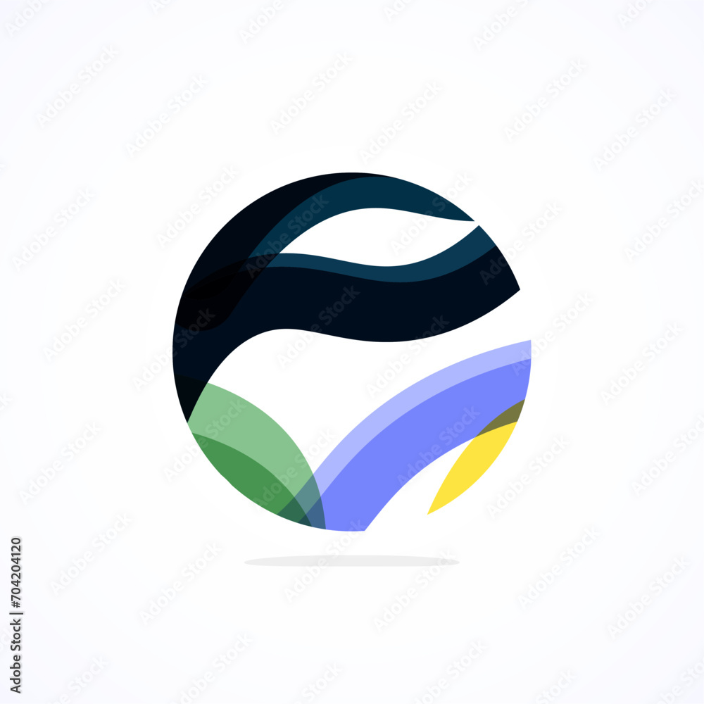 Poster Abstract circle logo - minimalist emblem, timeless and universal shape of circle. Unique logo represent range of brands and concepts, encapsulating simplicity and creativity in single, iconic image