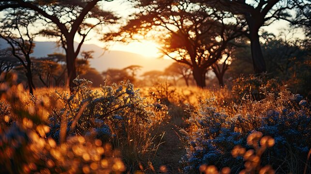 African Savannah Evening Nature Meadow Grassland, Wallpaper Pictures, Background Hd