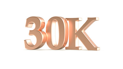 30K Number Follows 3D Render