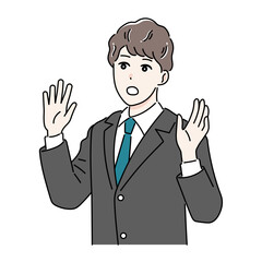 驚いているビジネスパーソンのイラスト