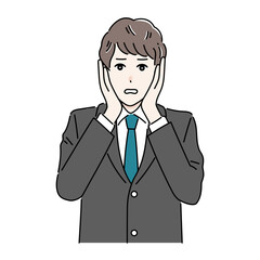 ショックを受けているビジネスパーソンのイラスト