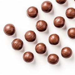 Obraz na płótnie Canvas diagonal arrangement of milk chocolate candy balls